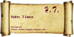 Hahn Tímea névjegykártya